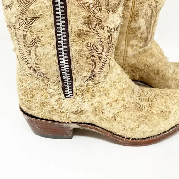 Old Gringo Suede Distressed Western Cowboy Boots Tan Size 7.5 B - Picture 6 of 15